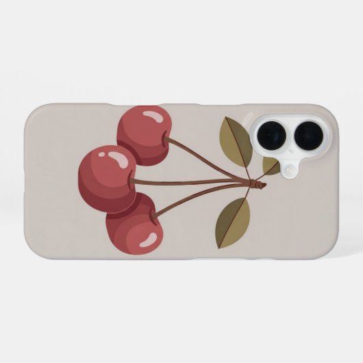 Vintage Grouped Cherries iPhone 16ケース (裏面横)