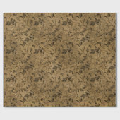 Vintage Grunge Leaf Pattern Wrapping Paper Roll    ラッピングペーパー (フラット)