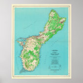 Vintage Guam Map (1965) ポスター (正面)