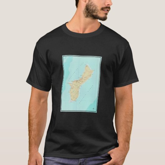 Vintage Guam Map  1970  Tシャツ (正面)