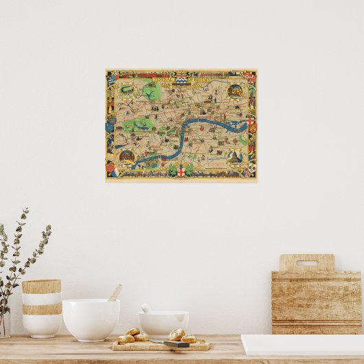 Vintage Guide To London Poster ポスター (キッチン)