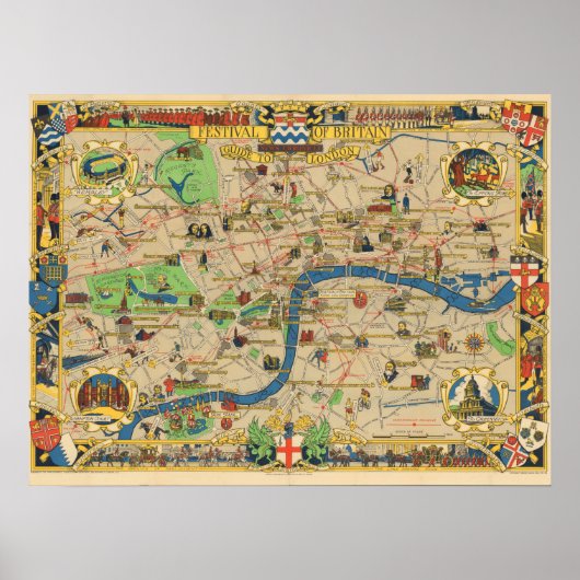 Vintage Guide To London Poster ポスター (正面)