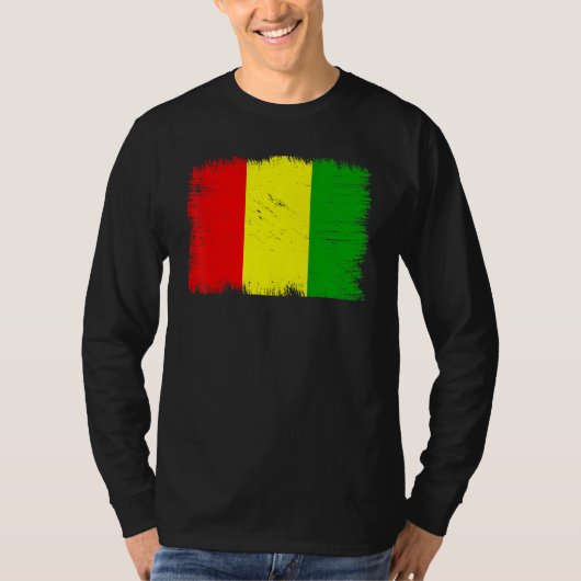 Vintage Guinea Flag Guinean Independence Day Tシャツ (正面)