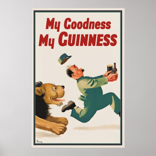 Vintage Guinness Lion Poster Print, My Goodness ポスター (正面)