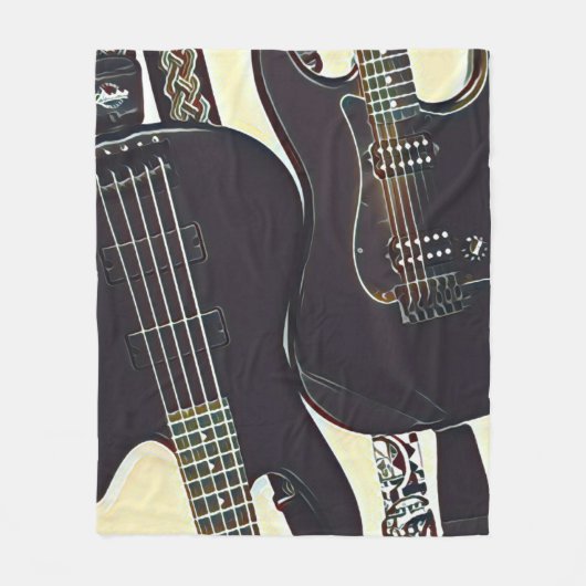 Vintage guitarist birthday gift フリースブランケット (正面)