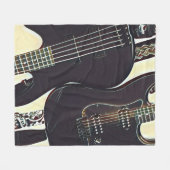 Vintage guitarist birthday gift フリースブランケット (正面(横))