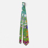 Vintage Gustav Klimt Cottage Garden Flower Art ネクタイ (裏面)