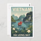 Vintage Ha Long Bay ポストカード (正面/裏面)