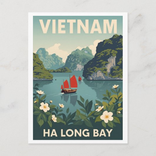 Vintage Ha Long Bay ポストカード (正面)