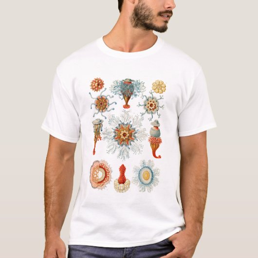 Vintage Haeckel Siphonophore Marine Life Jellyfish Tシャツ (正面)