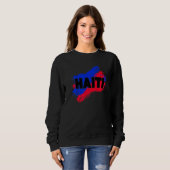 Vintage Haiti Pride Flag Independence Day Haitian スウェットシャツ (正面フル)