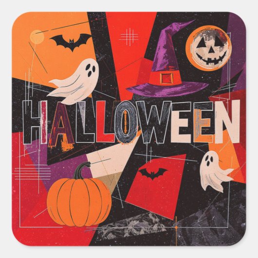Vintage Halloween スクエアシール (正面)