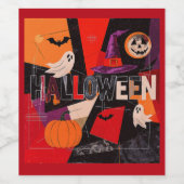 Vintage Halloween ワインラベル (シングルラベル)