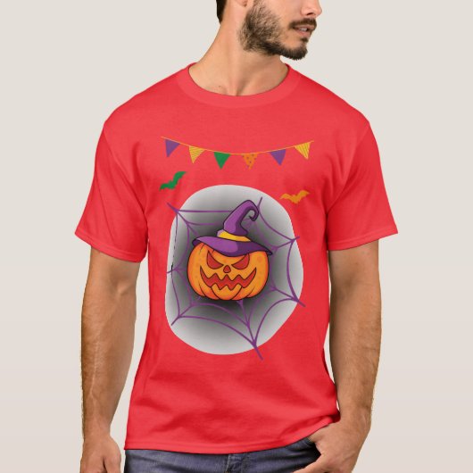 Vintage Halloween and Pumpkin retro Tシャツ (正面)