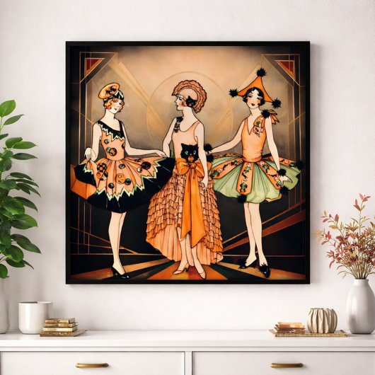 Vintage Halloween Art Deco Flapper Poster | 1920s  ポスター