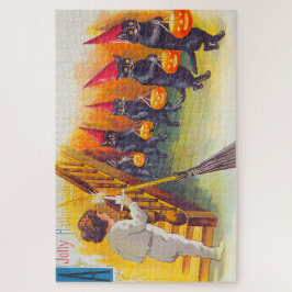 Vintage Halloween Black Cats  ジグソーパズル