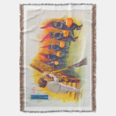 Vintage Halloween Black Cats スローブランケット (正面縦)