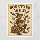 Vintage Halloween Bone to be Wild ポストカード (正面)