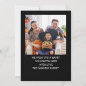 Vintage Halloween Card with Ghost & Pumpkin カード (裏面)