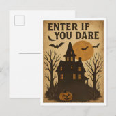 Vintage Halloween Enter if You Dare ポストカード (正面/裏面)