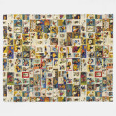 Vintage Halloween Ephemera フリースブランケット (正面(横))