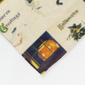 Vintage Halloween Ephemera フリースブランケット (角)