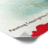 Vintage Halloween Girl Witch On Broom ポスター (角)