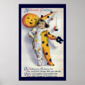 Vintage Halloween Greetings Print ポスター (正面)