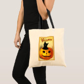 Vintage Halloween Jack O'Lantern トートバッグ (正面(商品))