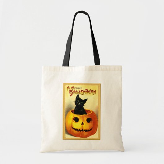 Vintage Halloween Jack O'Lantern トートバッグ (正面)