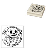 Vintage Halloween Jack O'Lantern Rubber Stamp ラバースタンプ (押印)