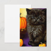 Vintage Halloween Kitten エンクロージャーカード (正面/裏面)
