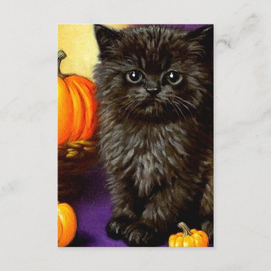Vintage Halloween Kitten エンクロージャーカード (正面)