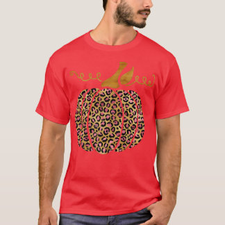 Vintage Halloween Leopard Pumpkin Autumn Thanksgiv Tシャツ