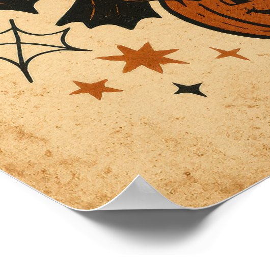 Vintage Halloween Midnight Mischief ポスター (角)