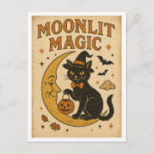 Vintage Halloween Moonlit Magic ポストカード (正面)