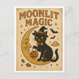 Vintage Halloween Moonlit Magic ポストカード