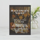 Vintage Halloween Night Spooky Party 招待状 (スタンド正面)