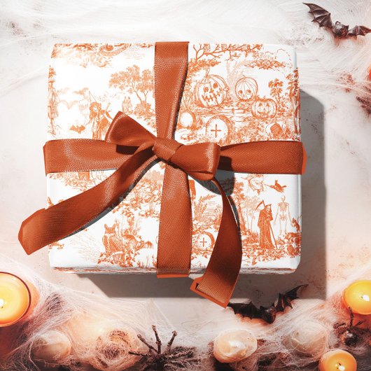 Vintage Halloween Orange Christmas Wrapping Paper  ラッピングペーパー