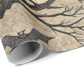 Vintage Halloween Owls & Moon ラッピングペーパー (ロールコーナー)