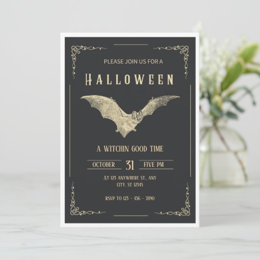Vintage Halloween Party Flyer Template 招待状 (スタンド正面)