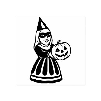 Vintage Halloween Party Woman Rubber Stamp ラバースタンプ