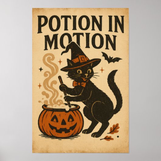 Vintage Halloween Potion in Motion ポスター (正面)