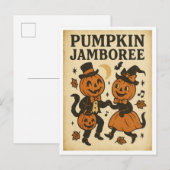 Vintage Halloween Pumpkin Jamboree ポストカード (正面/裏面)