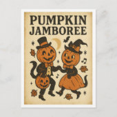 Vintage Halloween Pumpkin Jamboree ポストカード (正面)