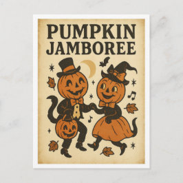 Vintage Halloween Pumpkin Jamboree ポストカード