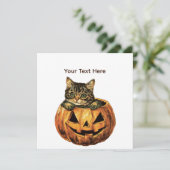 Vintage Halloween Pumpkin Kitty 招待状 (スタンド正面)