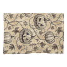 Vintage Halloween Pumpkin Vine Pattern