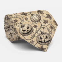 Vintage Halloween Pumpkin Vine Pattern