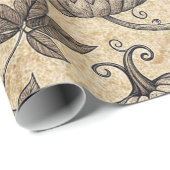 Vintage Halloween Pumpkin Vine Pattern ラッピングペーパー (ロールコーナー)